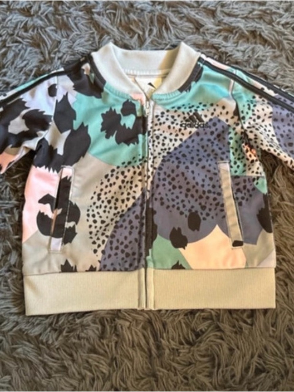 adidas Kids Multi-Color Patterned Zip Jacket